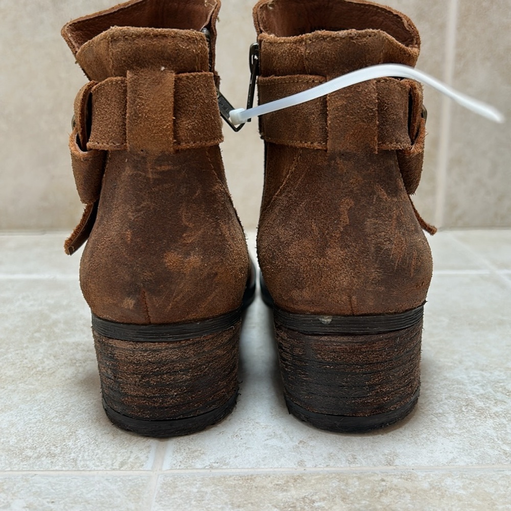 BORN Morroco Brown Suede side-zip Ankle Boots Size 7 - Picture 5 of 9